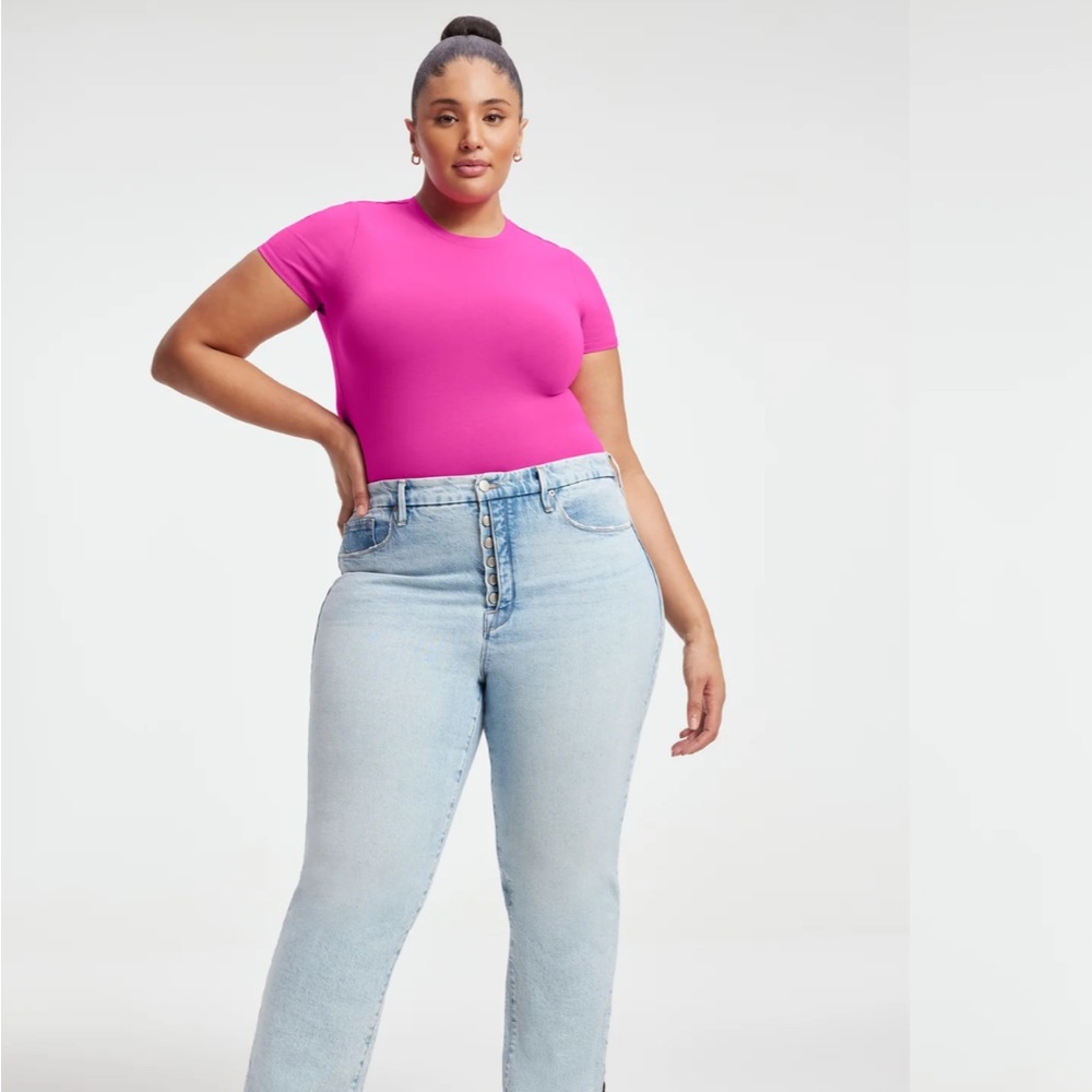 Good American Fuscia Pink Baby Tee 3X NWT